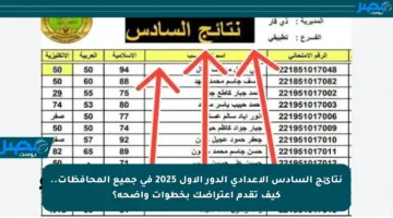 نتائج السادس الإعدادي الدور الأول 2025 في جميع المحافظات.. كيف تقدم اعتراضك بخطوات واضحة؟